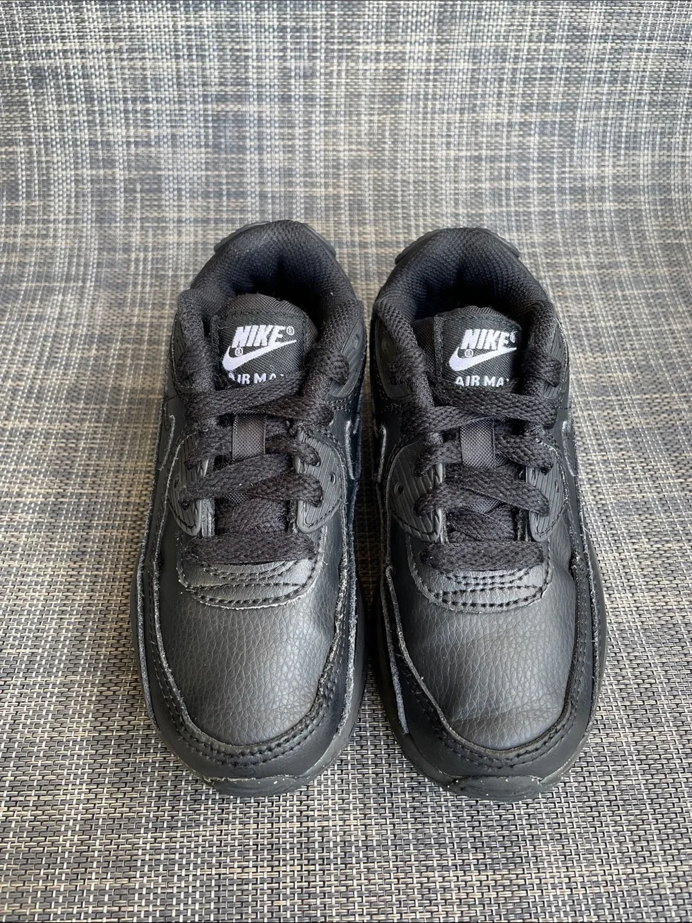 Nike Air Max 90 LTR Toddler Sneakers all-black leather Shoes size 10.5